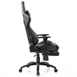 Costway PU and Iron Adjustable Massage Gaming Chair with Headrest in Black