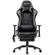 Costway PU and Iron Adjustable Massage Gaming Chair with Headrest in Black
