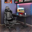 Costway PU and Iron Adjustable Massage Gaming Chair with Headrest in Black