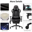 Costway PU and Iron Adjustable Massage Gaming Chair with Headrest in Black