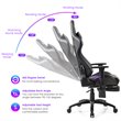 Costway PU and Iron Adjustable Massage Gaming Chair with Headrest in Black