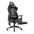 Costway PU and Iron Adjustable Massage Gaming Chair with Headrest in Black