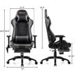 Costway PU and Iron Adjustable Massage Gaming Chair with Headrest in Gray