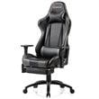 Costway PU and Iron Adjustable Massage Gaming Chair with Headrest in Gray