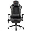 Costway PU and Iron Adjustable Massage Gaming Chair with Headrest in Gray