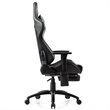 Costway PU and Iron Adjustable Massage Gaming Chair with Headrest in Gray
