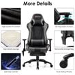 Costway PU and Iron Adjustable Massage Gaming Chair with Headrest in Gray