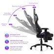 Costway PU and Iron Adjustable Massage Gaming Chair with Headrest in Gray