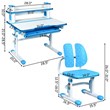 Costway MDF and Steel Adjustable Height Children's Desk Chair Set in Blue