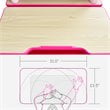 Costway MDF and Steel Adjustable Height Children's Desk Chair Set in Pink
