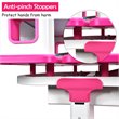 Costway MDF and Steel Adjustable Height Children's Desk Chair Set in Pink