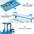 Costway MDF and Steel Adjustable Height Children's Desk Chair Set in Blue Finish