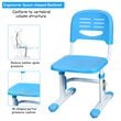 Costway MDF and Steel Adjustable Height Children's Desk Chair Set in Blue Finish