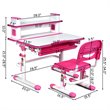 Costway MDF and Steel Adjustable Height Children's Desk Chair Set in Pink Finish