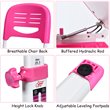 Costway MDF and Steel Adjustable Height Children's Desk Chair Set in Pink Finish