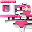 Costway MDF and Steel Adjustable Height Children's Desk Chair Set in Pink Finish