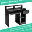 Costway Particle Board Computer Desk with 2-Tier Open Storage Shelves in Black