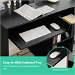 Costway Particle Board Computer Desk with 2-Tier Open Storage Shelves in Black