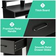 Costway Particle Board Computer Desk with 2-Tier Open Storage Shelves in Black