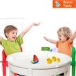 Costway PP Plastic Kids Activity Table Set with 2 Chairs in Multi-Color