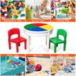 Costway PP Plastic Kids Activity Table Set with 2 Chairs in Multi-Color