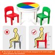 Costway PP Plastic Kids Activity Table Set with 2 Chairs in Multi-Color