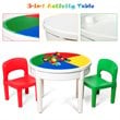 Costway PP Plastic Kids Activity Table Set with 2 Chairs in Multi-Color