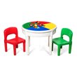 Costway PP Plastic Kids Activity Table Set with 2 Chairs in Multi-Color