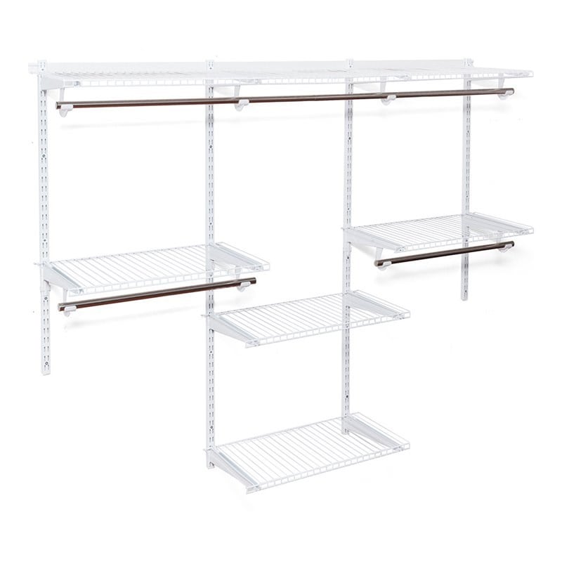 Costway Contemporary Steel Wall Mounted Adjustable Closet in White