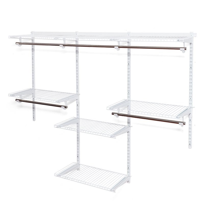 Costway Contemporary Steel Wall Mounted Adjustable Closet in White