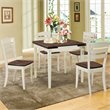 Costway 5-piece Rubber Wood Dining Table Set with 4 Chairs in Walnut/Milky White