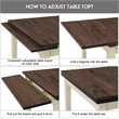 Costway 5-piece Rubber Wood Dining Table Set with 4 Chairs in Walnut/Milky White