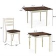Costway 5-piece Rubber Wood Dining Table Set with 4 Chairs in Walnut/Milky White