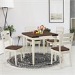 Costway 5-piece Rubber Wood Dining Table Set with 4 Chairs in Walnut/Milky White