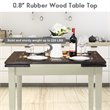 Costway 5-piece Rubber Wood Dining Table Set with 4 Chairs in Walnut/Milky White