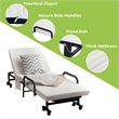 Costway Sponge Adjustable Folding Guest Bed with Portable Wheels in White