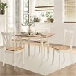 Costway 5-piece Rubber Wood Dining Table Set with 4 Chairs in Natural