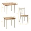 Costway 5-piece Rubber Wood Dining Table Set with 4 Chairs in Natural