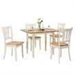 Costway 5-piece Rubber Wood Dining Table Set with 4 Chairs in Natural