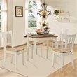 Costway 5-piece Rubber Wood Dining Table Set with 4 Chairs in Natural