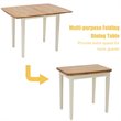 Costway 5-piece Rubber Wood Dining Table Set with 4 Chairs in Natural