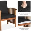 Costway 4-piece Wood & Sponge Patio Furniture Set with Coffee Table in Black