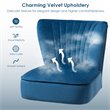 Costway Contemporary Rubber Wood & Velvet Armless Leisure Chair in Blue
