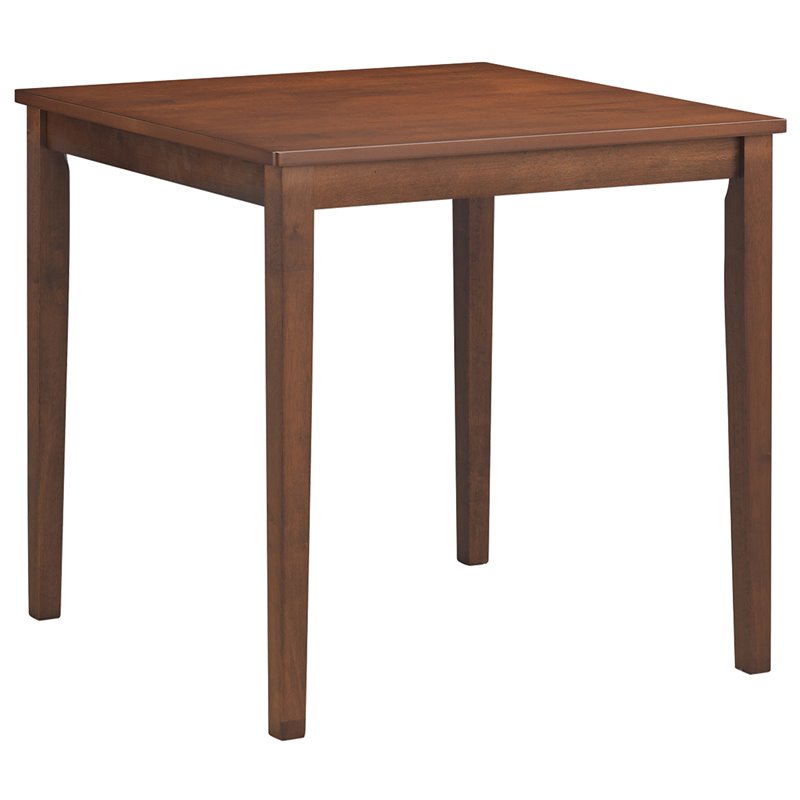 Costway 3-piece Rubber Wood Dining Table Set with 2 Slat Back Chairs in Walnut