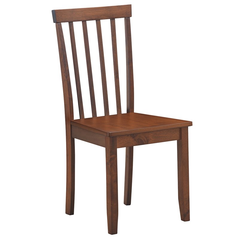 Costway 3-piece Rubber Wood Dining Table Set with 2 Slat Back Chairs in Walnut