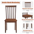 Costway 3-piece Rubber Wood Dining Table Set with 2 Slat Back Chairs in Walnut
