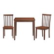 Costway 3-piece Rubber Wood Dining Table Set with 2 Slat Back Chairs in Walnut