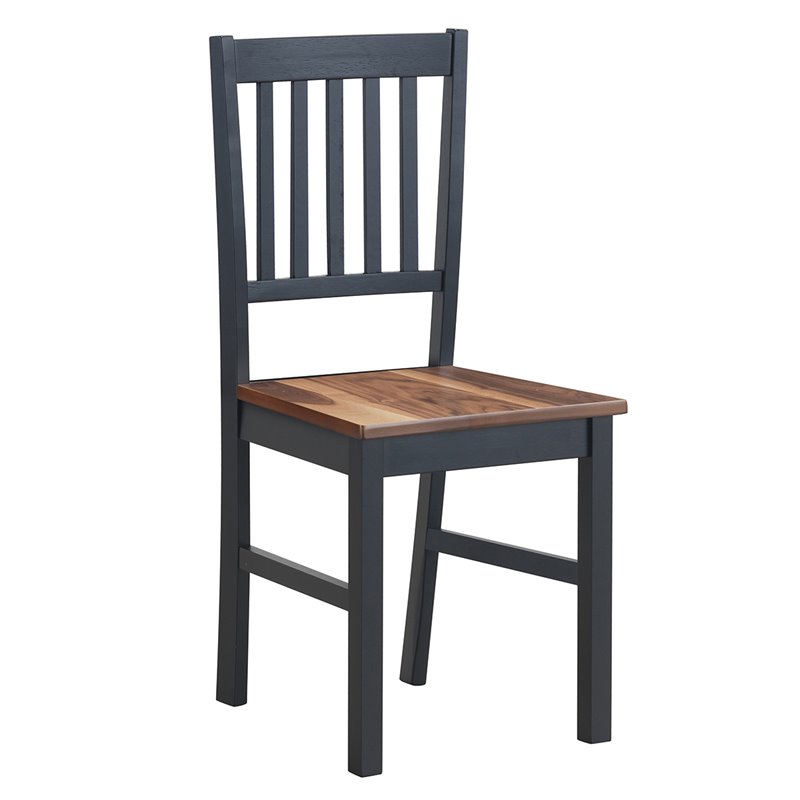 Costway 5-piece MDF and Rubber Wood Dining Table Set with 4 Chairs in Black