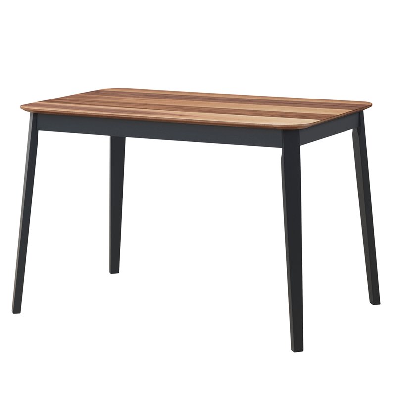 Costway 5-piece MDF and Rubber Wood Dining Table Set with 4 Chairs in Black