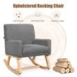 Costway Contemporary Wood and Sponge Rocking Chair with Cozy Armrests in Gray